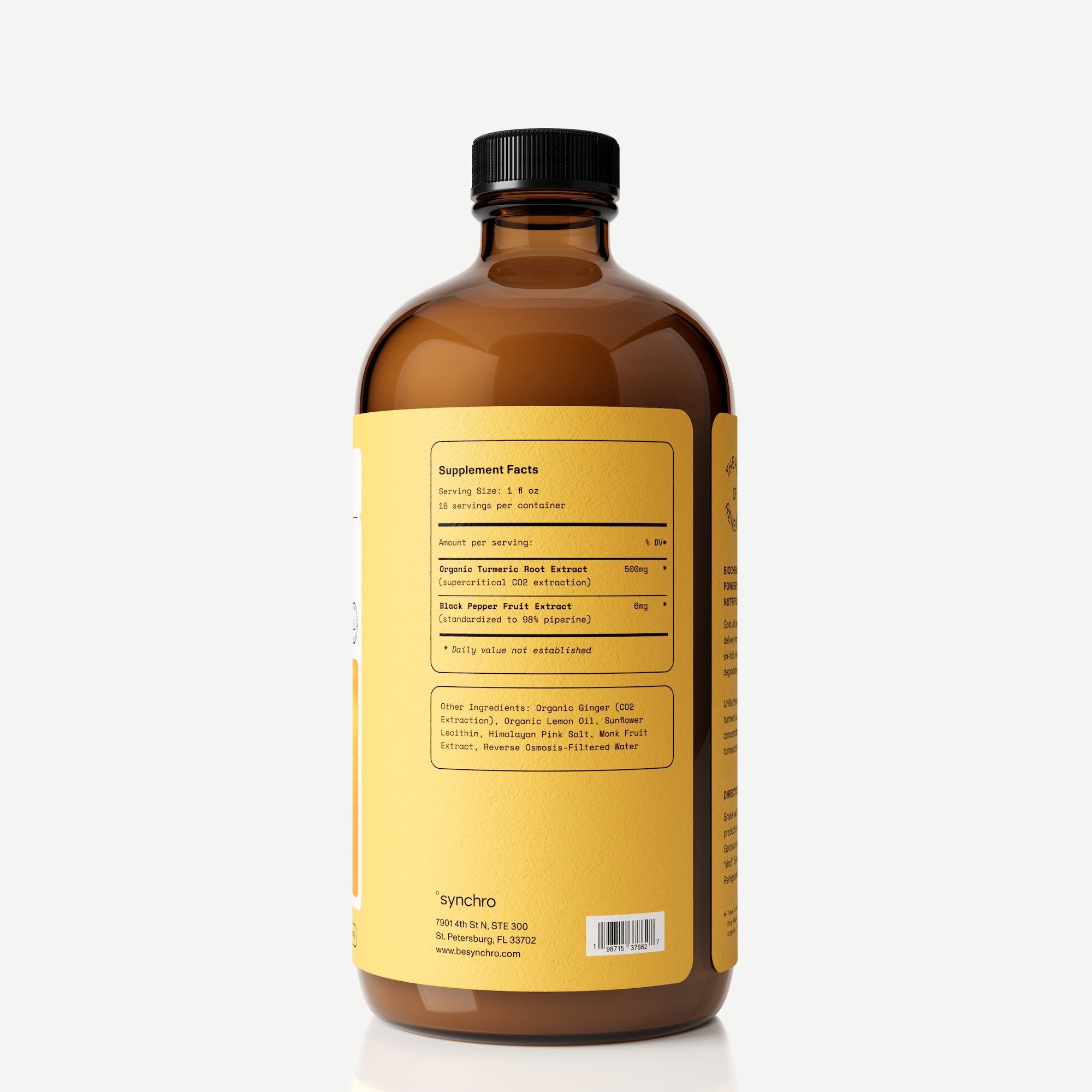 Gold | Liposomal Turmeric Supplement (Elixir) | Lemon Ginger Flavor